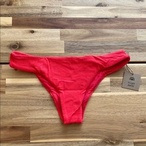 🪸Free People x Toast Red Ribbed Bikini Bottom